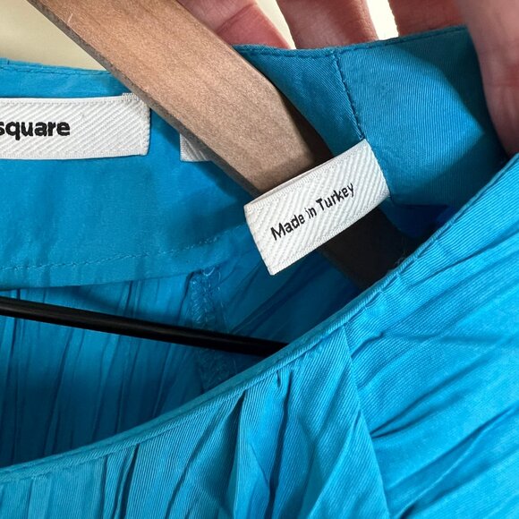 Oval Square Iggy Dress Mini Statement Barrel Sleeves Modern Disco Pleated Party - Picture 7 of 11